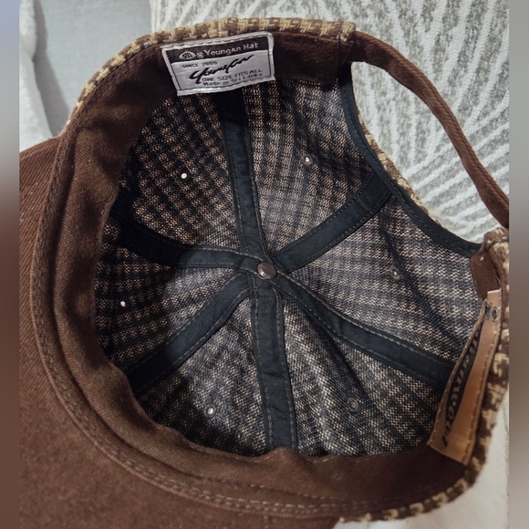 Vtg YounganTweed‎ Houndstooth Wool Baseball Cap - Picture 12 of 12